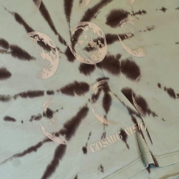 Hollister Tie-Dye Moon Phases Crop Tee – Mint/Black – Women’s S, 100% Cotton - Picture 2 of 3